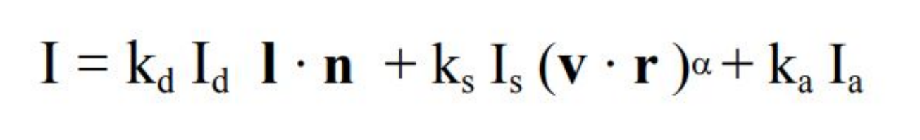 Phong shading model equation