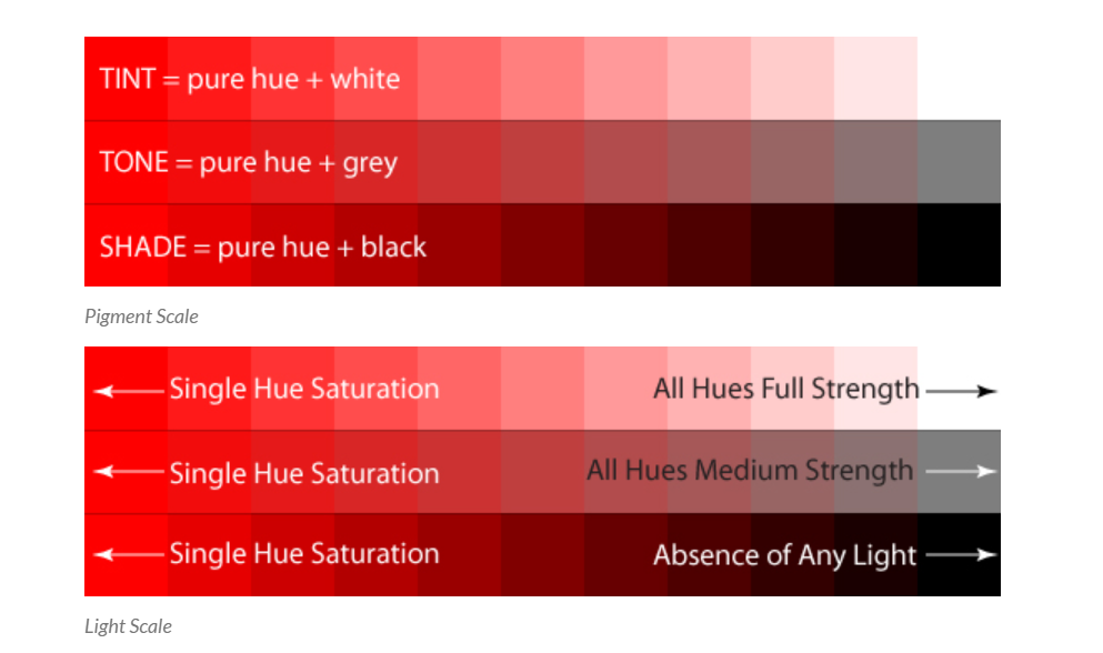 pigment and light scale