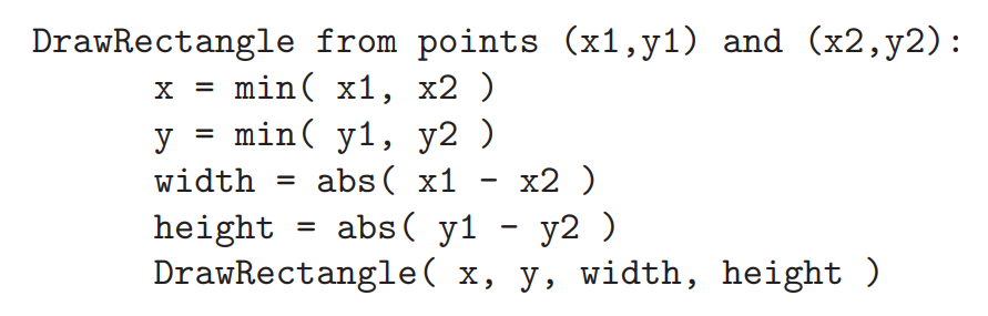 Rectangle Pseudocode